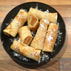 foto van bord met Mlyntsi met Karamelvulling